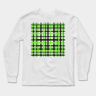 Interlocking Stripes Black White Green Long Sleeve T-Shirt